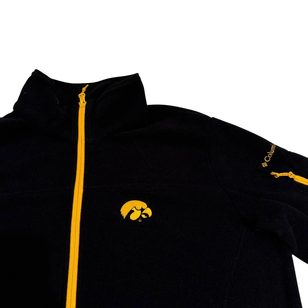 Columbia Iowa Hawkeyes Mens XL Full Zip Fleece Jacket Black Yellow Sportswear - Picture 3 of 9